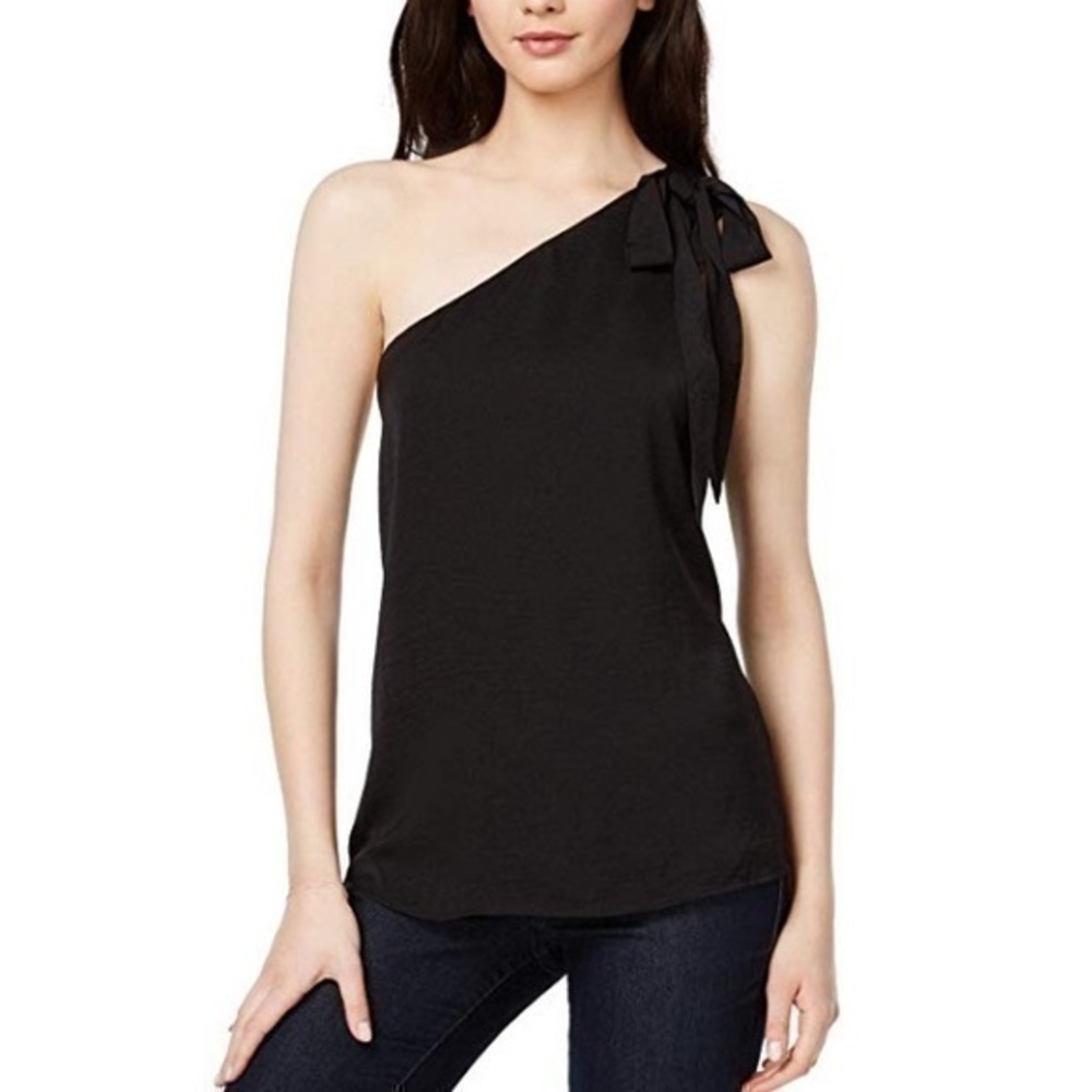 Bar III Womens One Shoulder Sleeveles Pullover Top